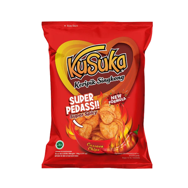 Kusuka Cassava Chips Super Pedas 50g