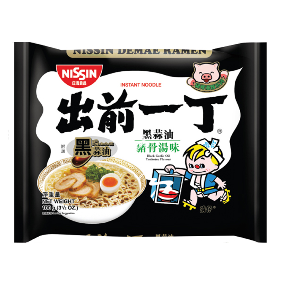 Nissin Demae Ramen Black Garlic Noodles 100G