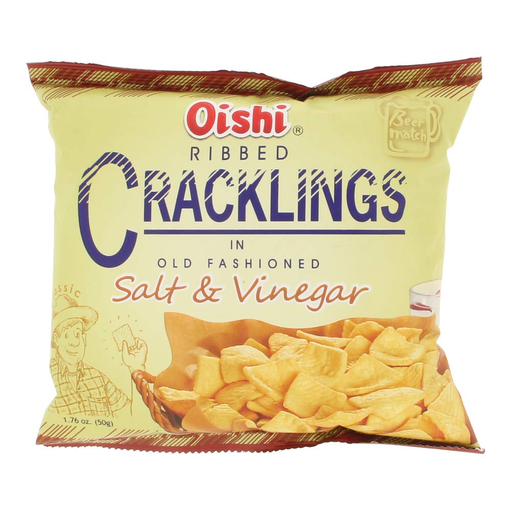 Oishi Old Fashioned Ribbed Cracklings in Salt and Vinegar 50g