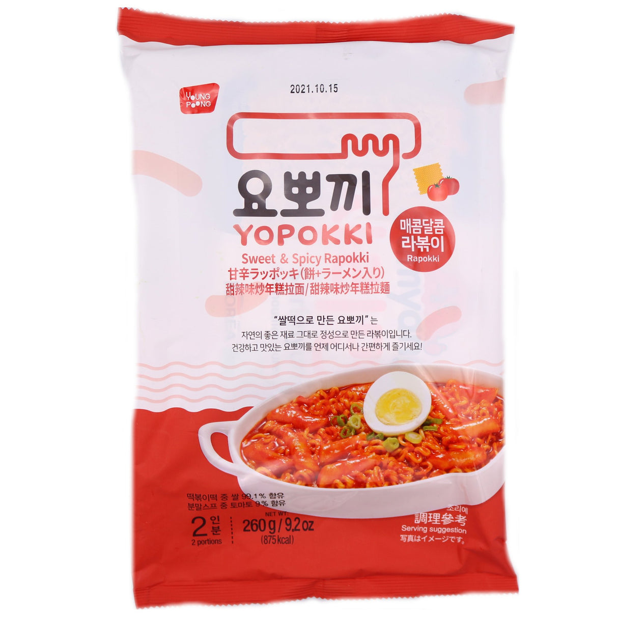Yopokki Sweet & Spicy Rapokki 260g (2 portions)