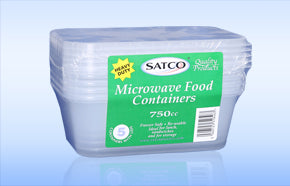 Microwave Food Container 750cc (5 containers with lids)
