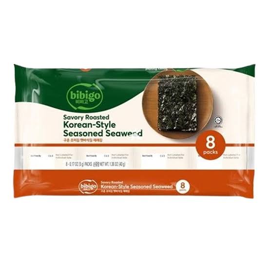 Bibigo Savoury Roasted Korean-Style Seasoned Seaweed (5g*8pcs) 40g