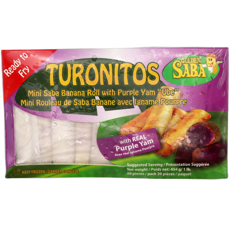 Golden Saba Turonitos Mini Saba Banana Roll with Purple Yam (Ube) 454g