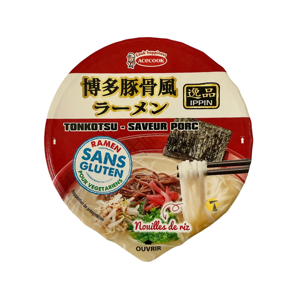 Acecook Ippin Tonkotsu Flavour Instant Rice Noodle Bowl - 63g