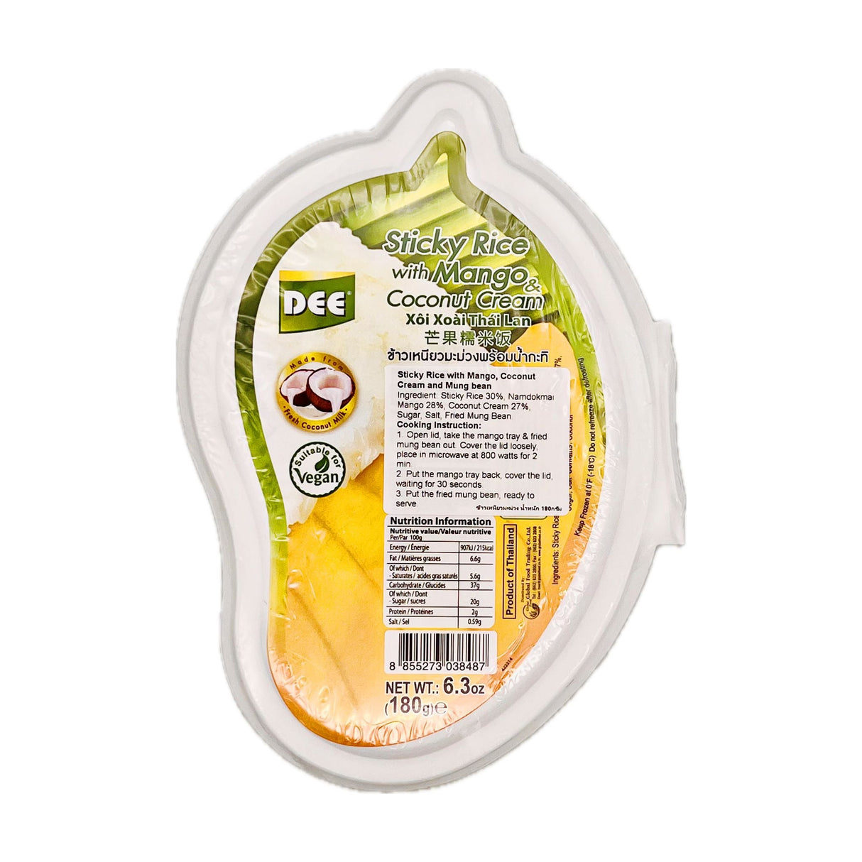 Dee Sticky Rice with Mango & Coconut Cream 180g