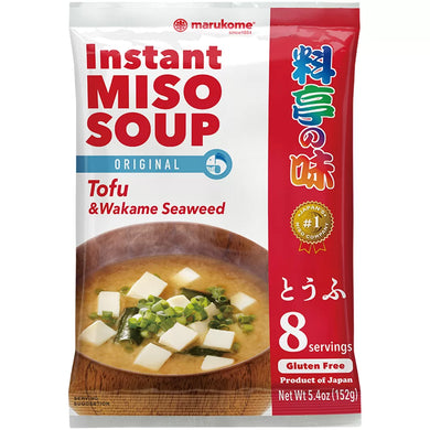 Marukome Instant Miso Soup - Tofu and Wakame Seaweed (8 servings) 152g