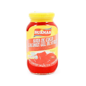 Buenas - Nata de Coco - (Red) Coconut Gel in Syrup - 340g