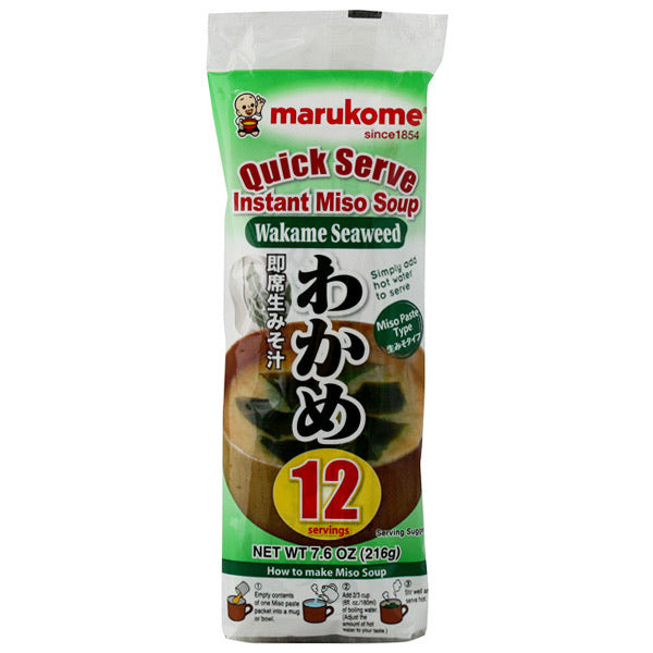 Marukome Quick Serve Instant Miso Soup Wakame Seaweed 8 servings