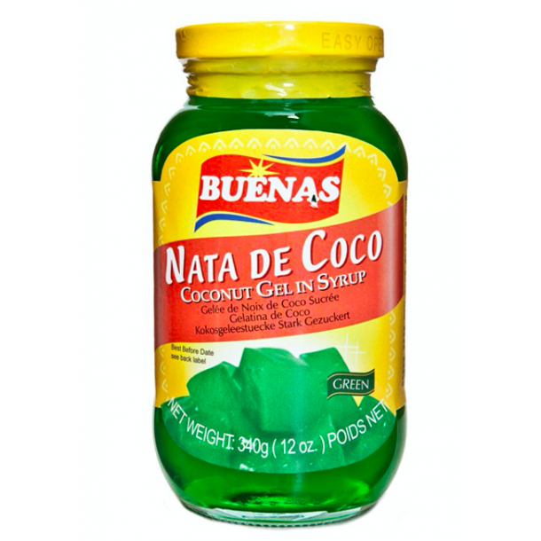 Buenas - Nata de Coco - (Green) Coconut Gel in Syrup - 340g