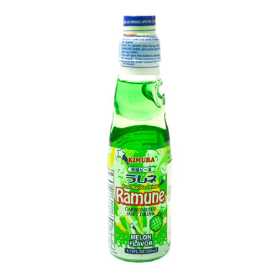 Kimura Ramune Melon Flavour Carbonated Drink 200ml